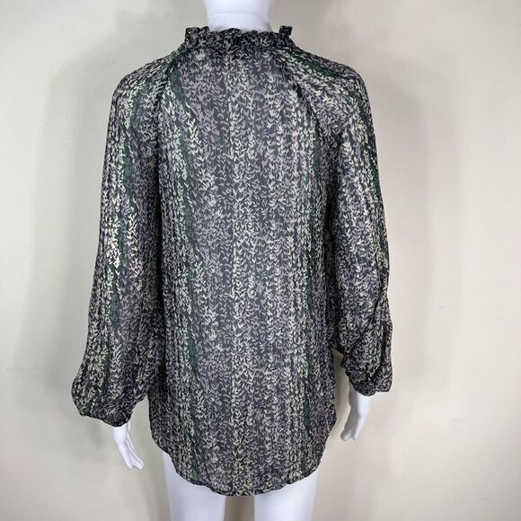Hayden Los Angeles Sheer Peasant Wheat Pattern Blouse - Picture 4 of 9